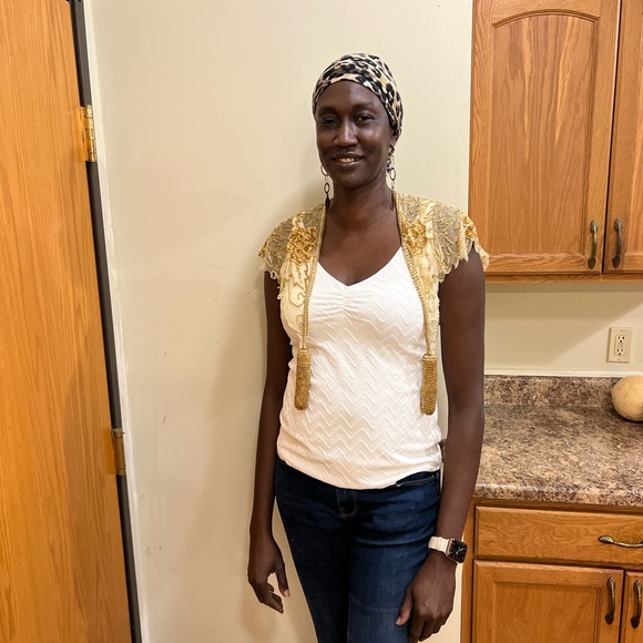 Sheer sequined shoulder throw - Picture 12 of 13